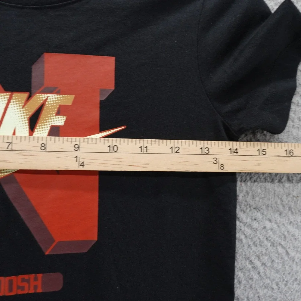 Nike Kids XS Black Graphic Swoosh T-Shirt N Logo‎ Short Sleeve NEW